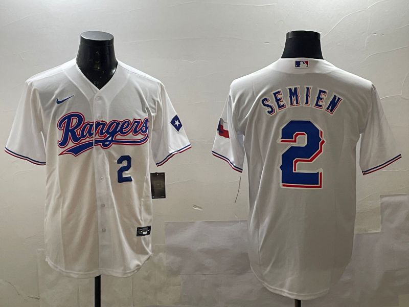 Men Texas Rangers #2 Semien White Game 2025 Nike MLB Jersey style 3->kansas city chiefs->NFL Jersey